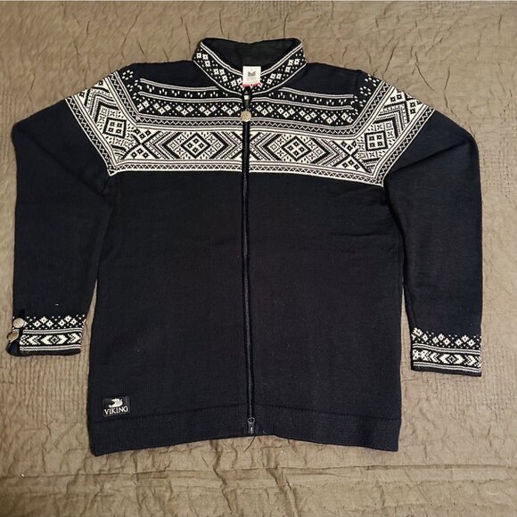 Dale of Norway Viking Cruise Women's Wool Sweater XL Navy Made in Norway - Picture 2 of 8